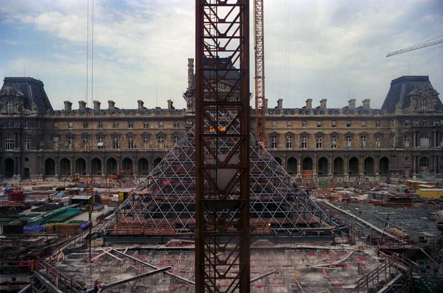 I. M. Pei Louvre Pyramid Under Construction, 20 August 1987